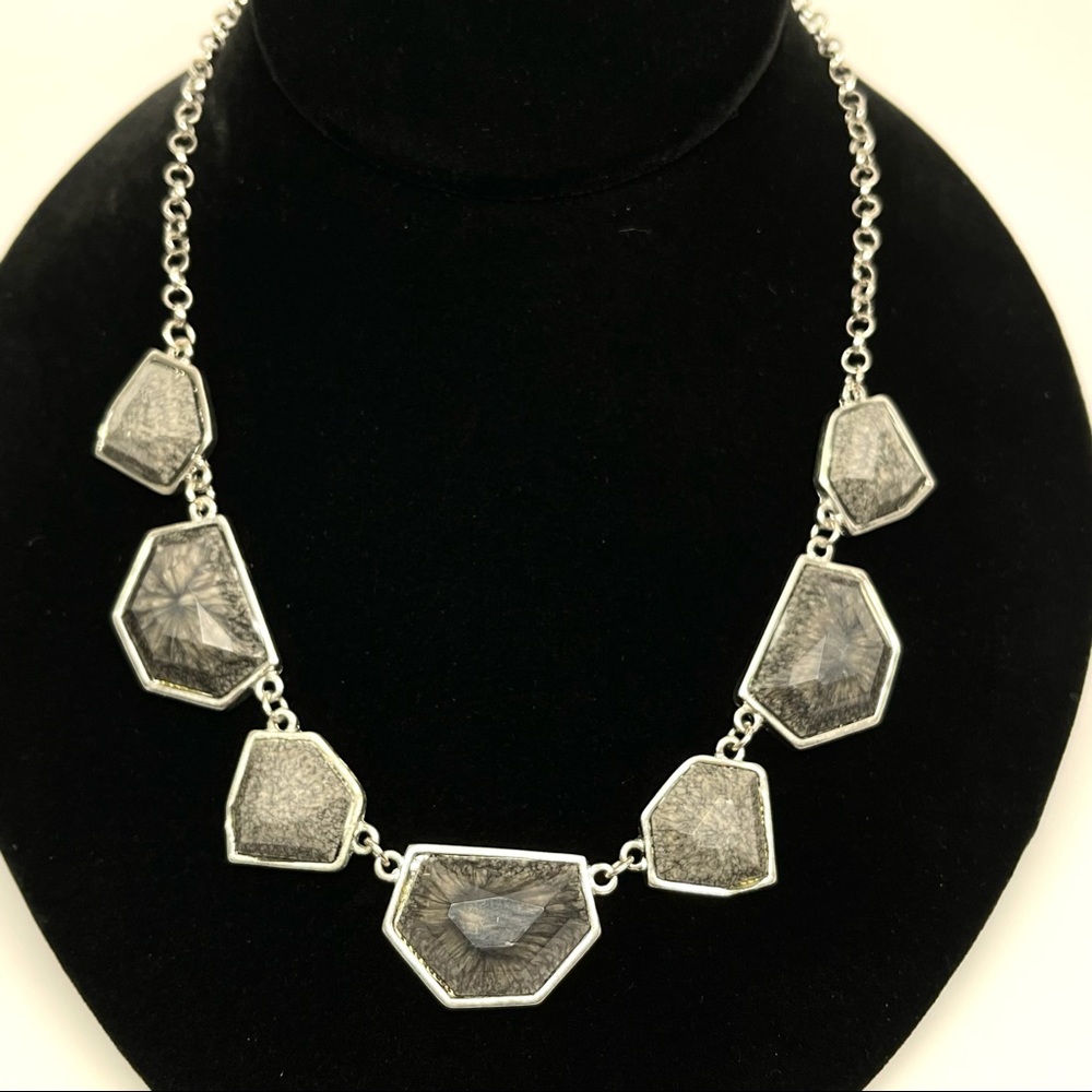 Marlyn Schiff Rhinestone Shades of Grey Necklace